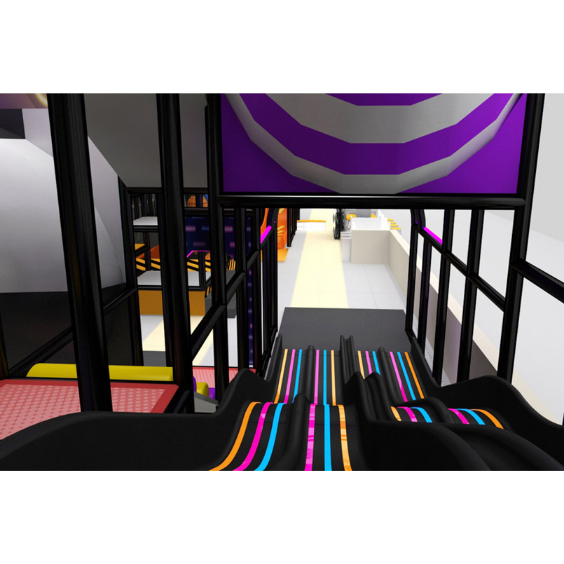 Family Entertainment Center Indoor Trampoline Jumping Park With Volcano Slide & Super Mario Sport Zone