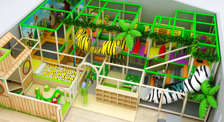 Themed indoor playground equipment for kids