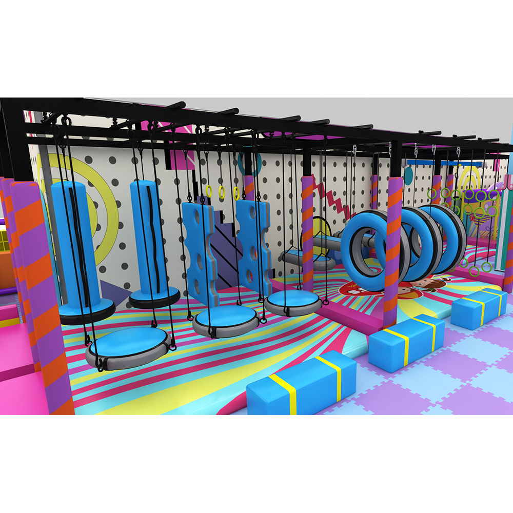 Pop Art Style Indoor Playground with Ocean Ball Pit and Obstacle Course