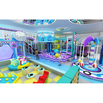 Macaron Blue Indoor Playground | Vibrant & Safe Soft Play for Kids