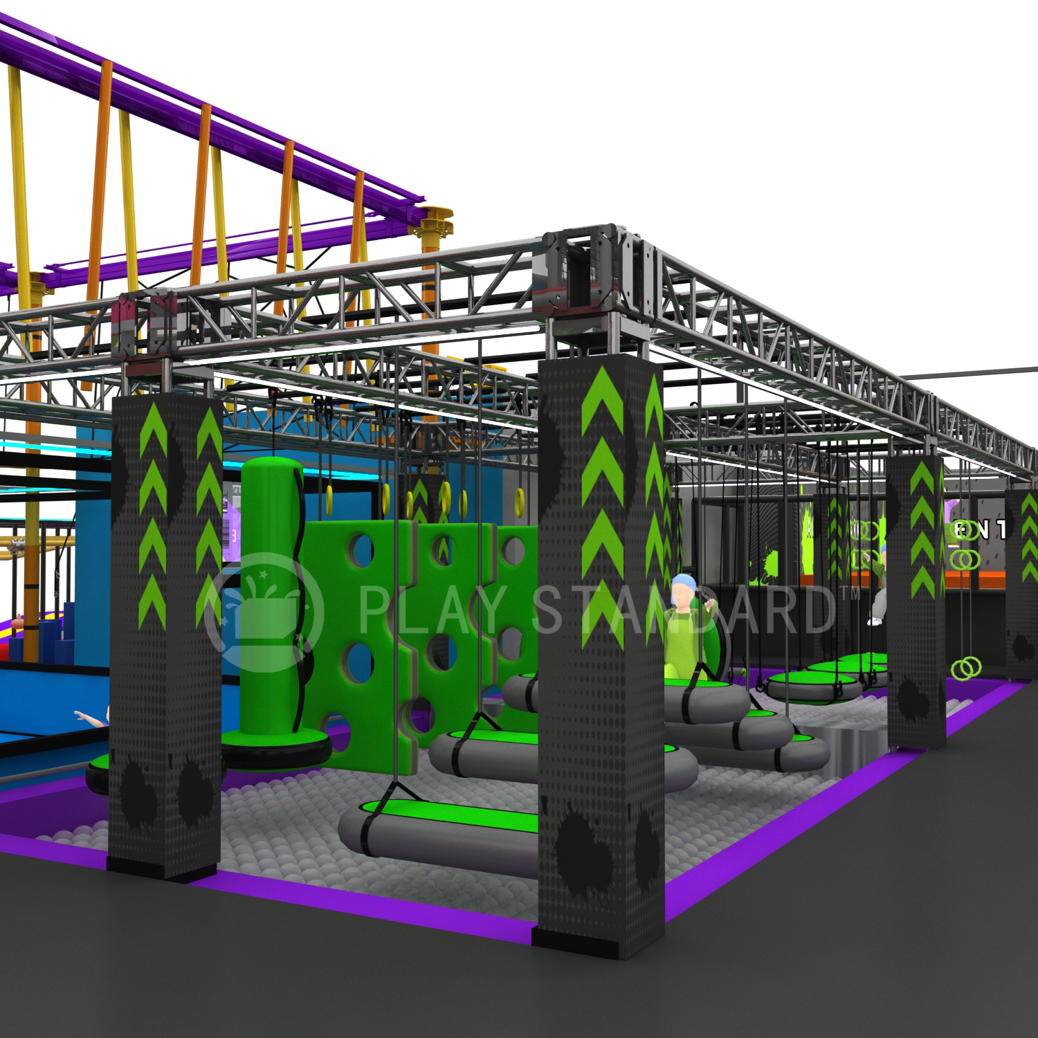  Design Parkour Ninja Playground Commercial Ninja Warrior Course for Kids and Adult
