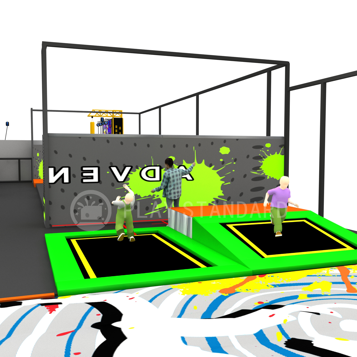 Commercial Indoor Trampoline Parks Equipment Bungee Trampoline Park for Kids and Adults