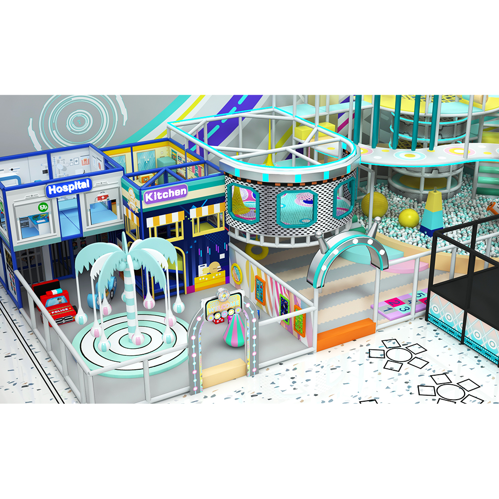 Vibrant Macaron & Neon Style Indoor Playground Multi-Functional Kids' Play System