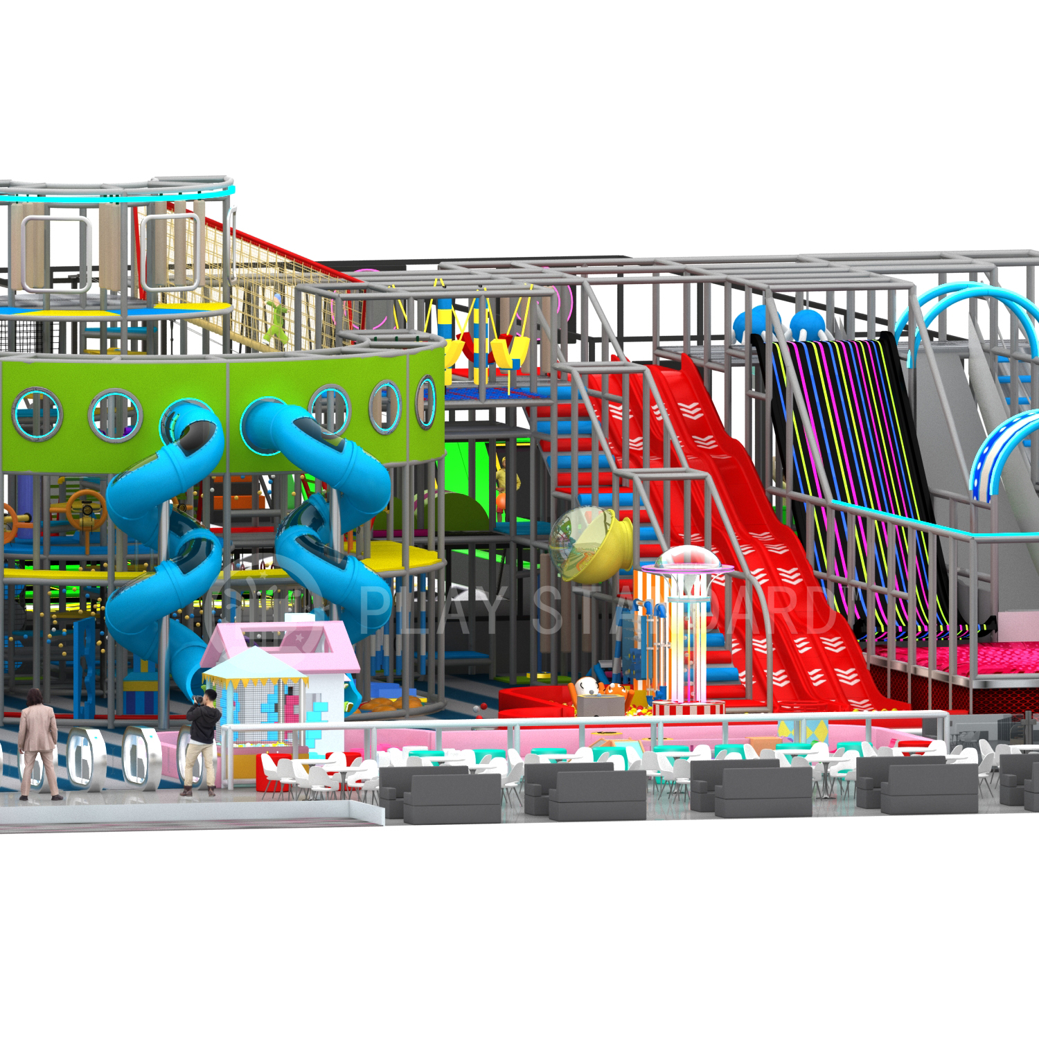  Factory Custom Indoor Play Equipment with Carnival Slides