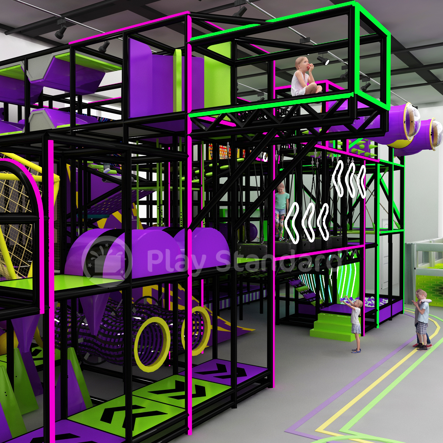 Indoor Interactive Play System in Indoor Playground Equipment Stimulate Children's Interest in Play