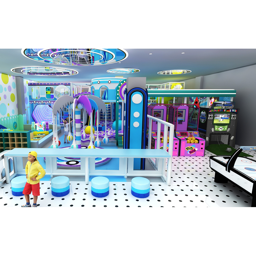 Macaron Blue Indoor Playground | Vibrant & Safe Soft Play for Kids