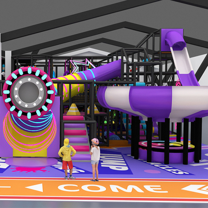 A Wonderland Children's playground Integrating a Slide Carnival and a Multi-functional Sports Zone