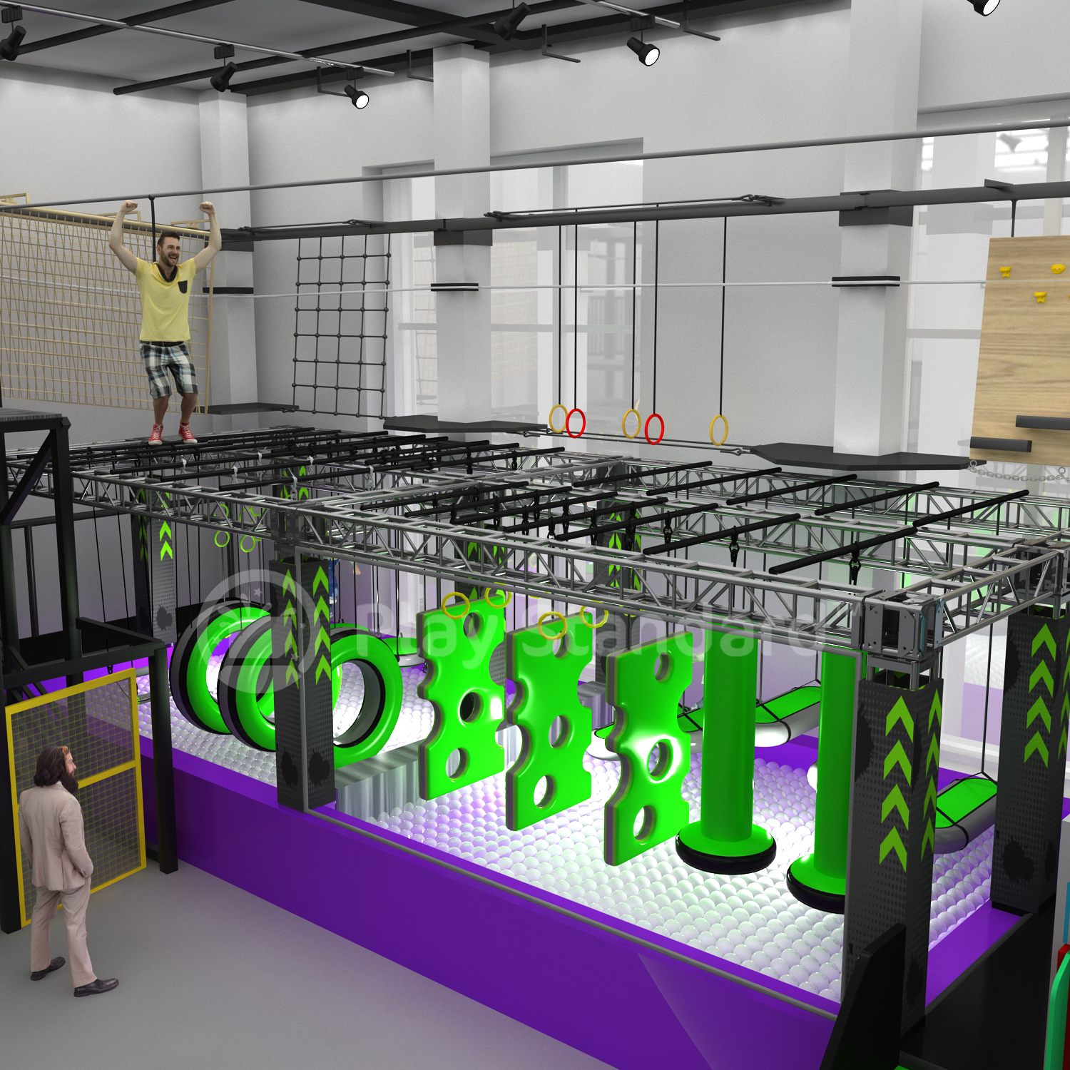 Professional Indoor Ninja Warrior Obstacle Course at A Great Price for Kids