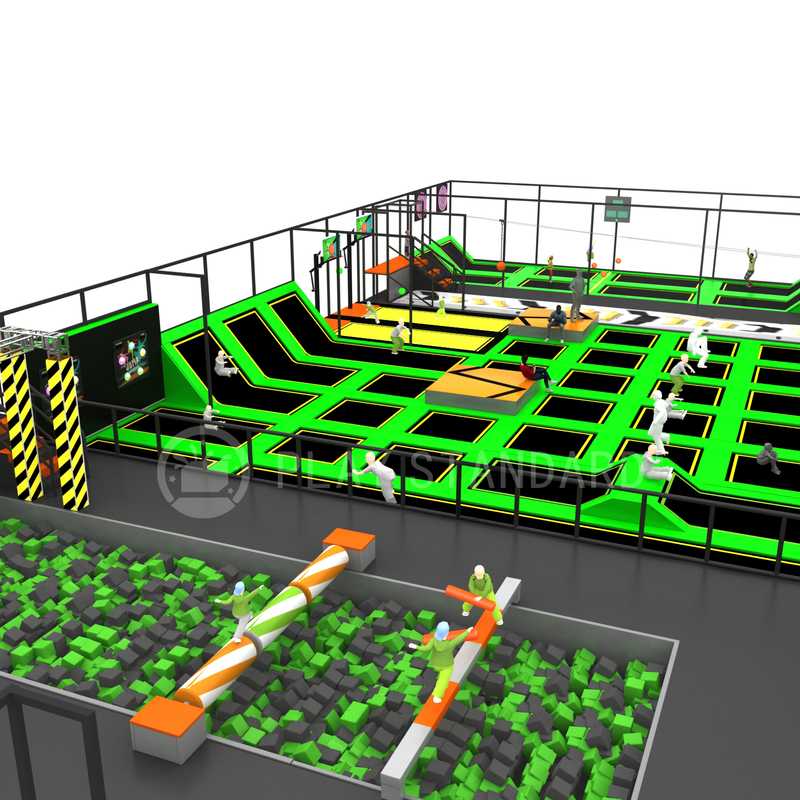 Commercial Indoor Trampoline Parks Equipment Bungee Trampoline Park for Kids and Adults