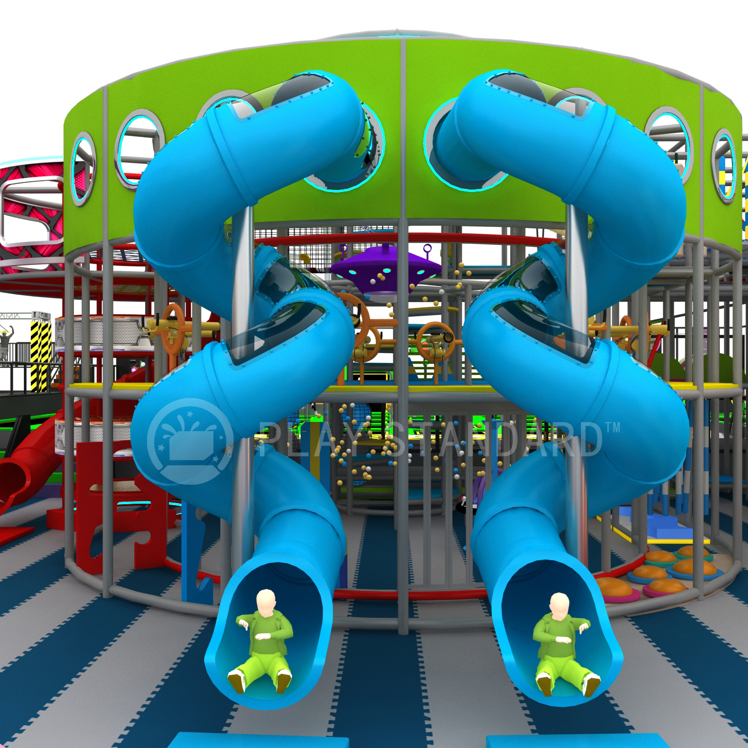  Factory Custom Indoor Play Equipment with Carnival Slides