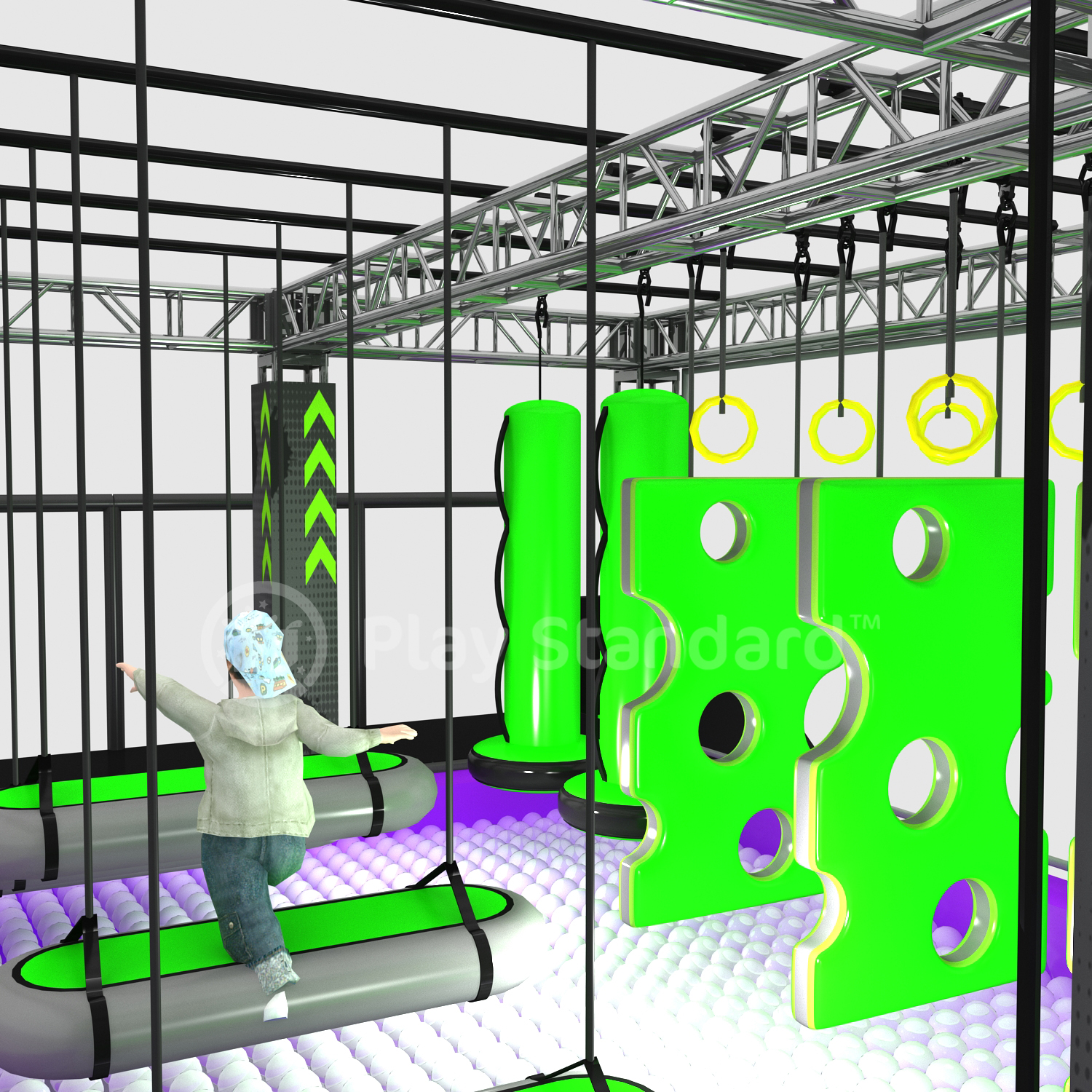Professional Indoor Ninja Warrior Obstacle Course at A Great Price for Kids