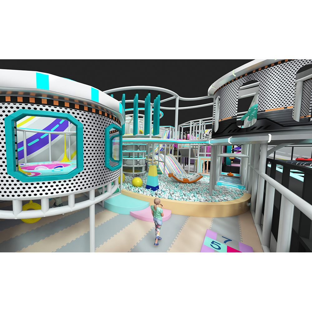 Vibrant Macaron & Neon Style Indoor Playground Multi-Functional Kids' Play System