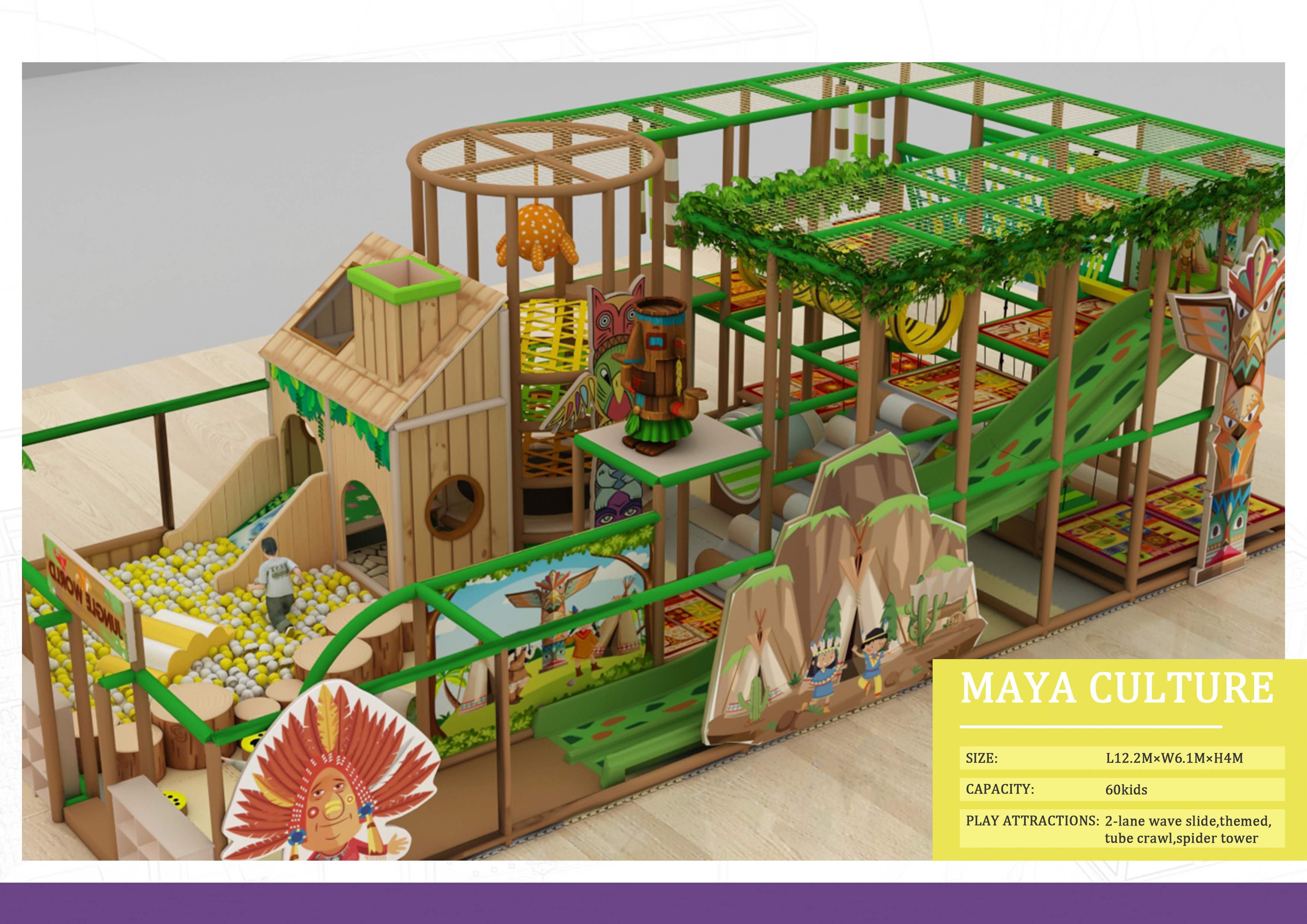 Indoor Custom-made Soft Play with Multiple Attractions