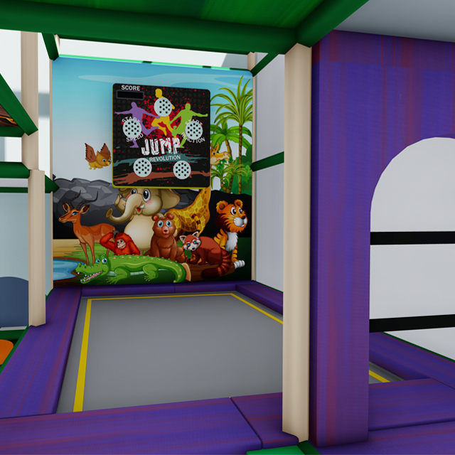 A wonderful and diverse animal jungle themed indoor kids playground