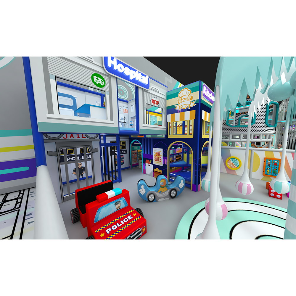 Vibrant Macaron & Neon Style Indoor Playground Multi-Functional Kids' Play System
