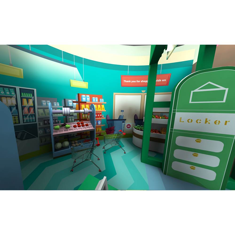 Macaron Blue Themed Indoor Playground | Interactive Soft Play with Role-Play Town