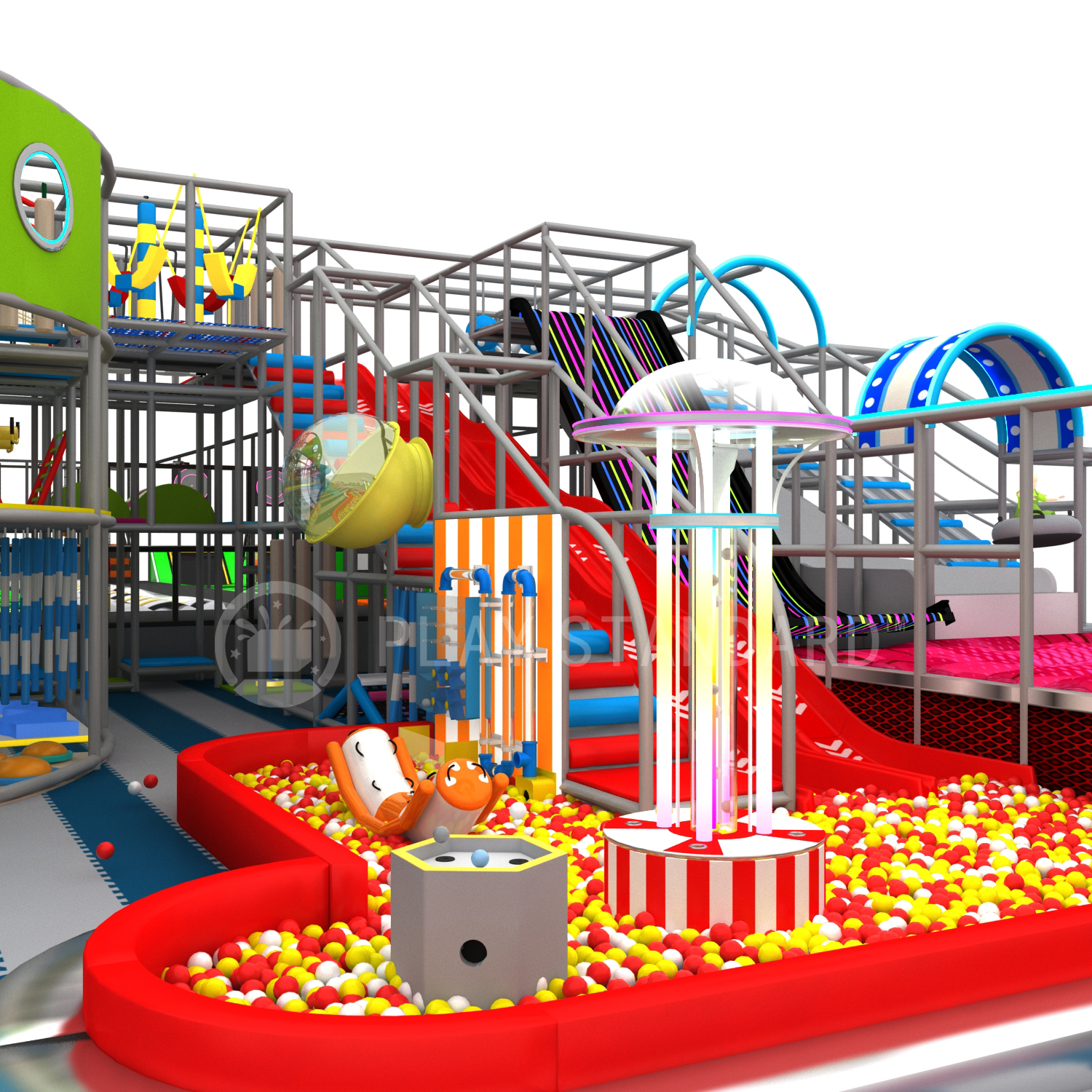  Factory Custom Indoor Play Equipment with Carnival Slides