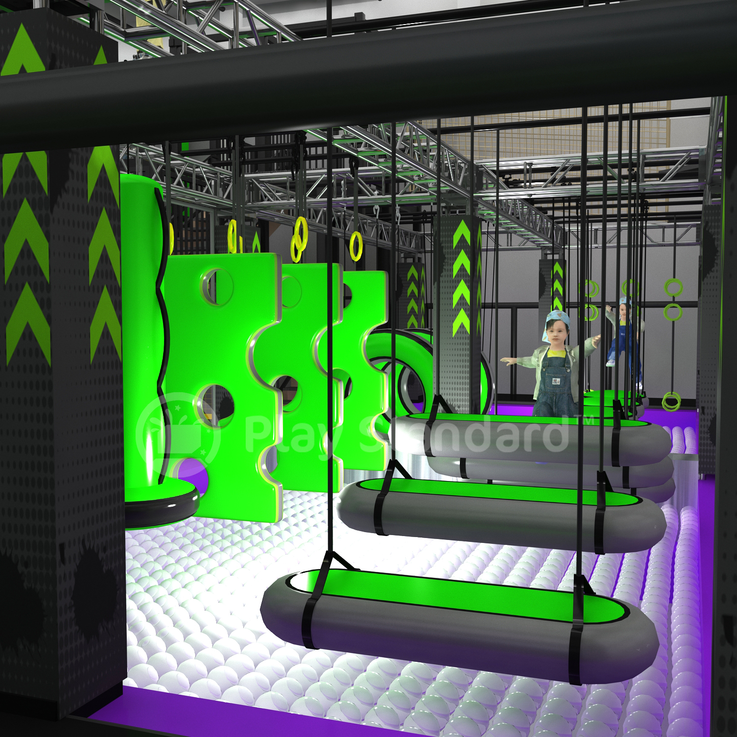 Professional Indoor Ninja Warrior Obstacle Course at A Great Price for Kids