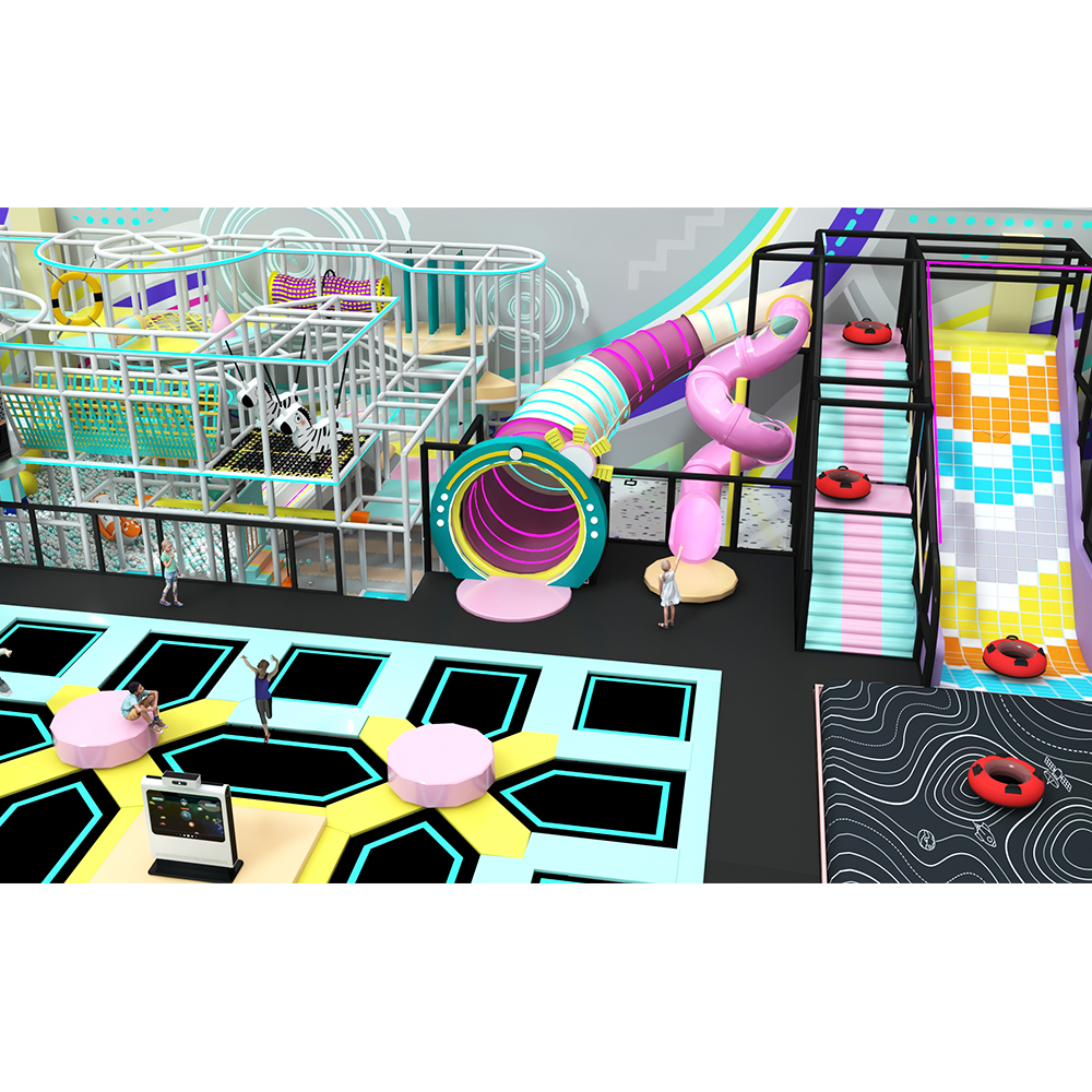 Vibrant Macaron & Neon Style Indoor Playground Multi-Functional Kids' Play System