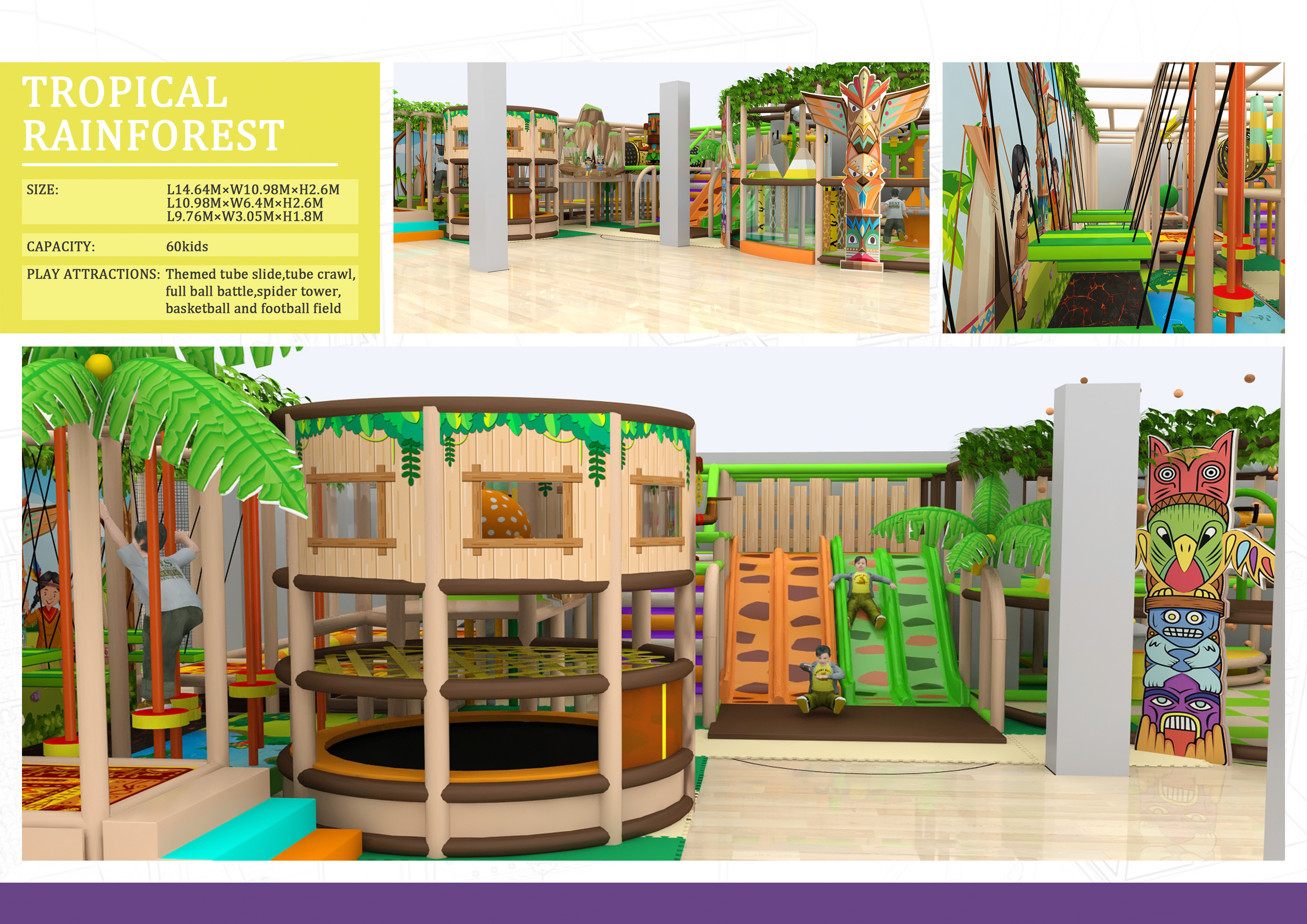 Jungle Indoor Soft Playground with Football Field