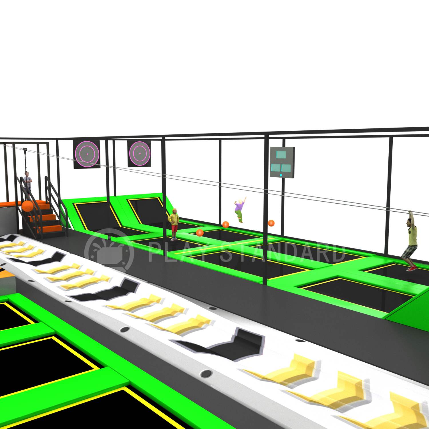 Commercial Indoor Trampoline Parks Equipment Bungee Trampoline Park for Kids and Adults