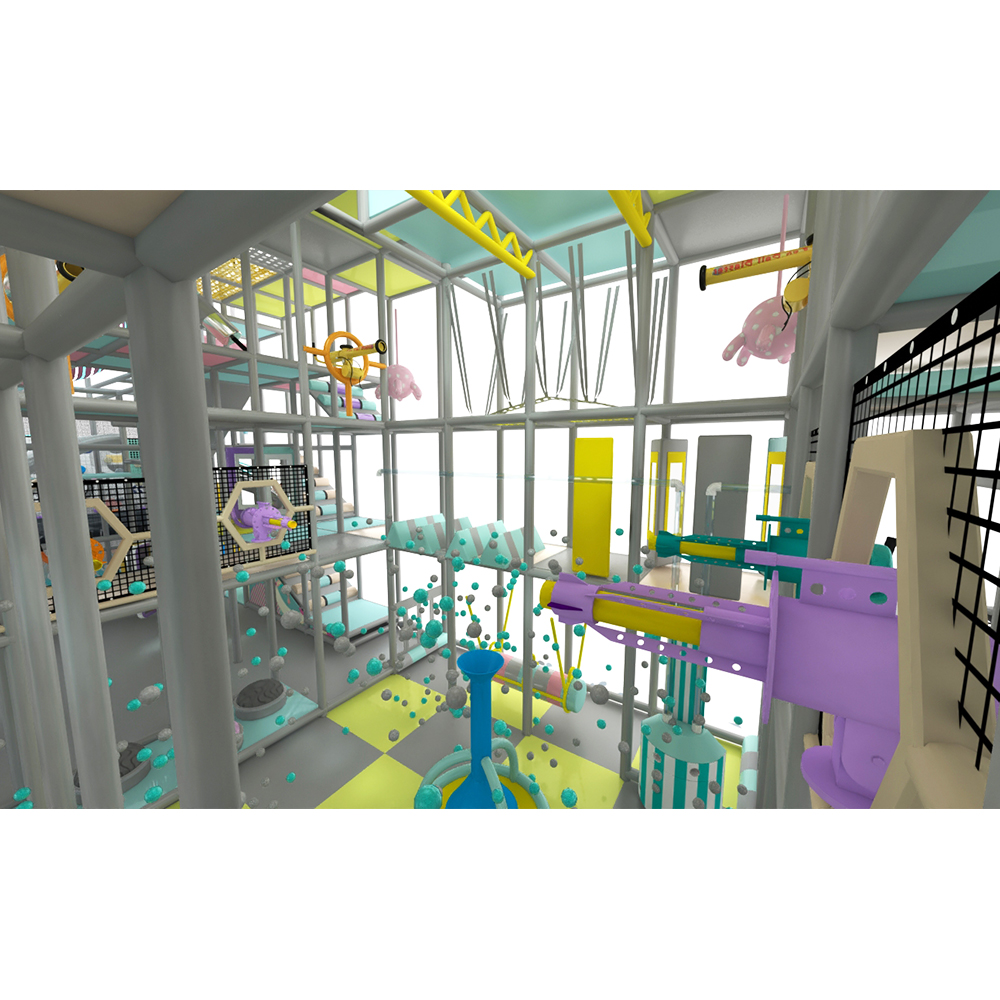 Multi-Level Indoor Playground | Pastel & Metallic Themed Kids Play