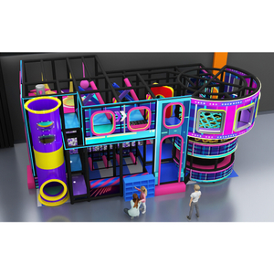 Neon Cyber Themed Indoor Playground | Multi-Level Soft Play