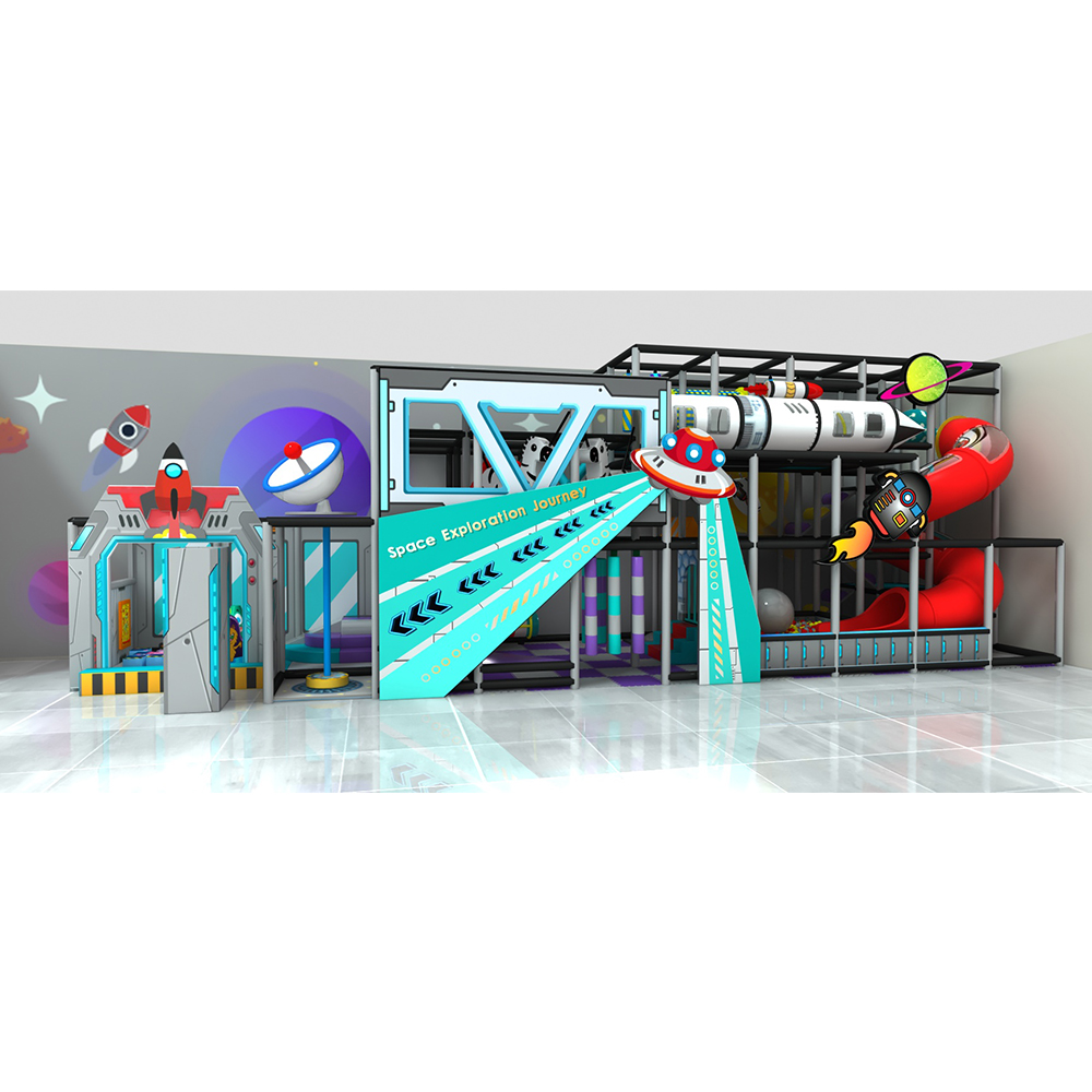 Space Themed Indoor Playground with Multi-Level Soft Play & Slide