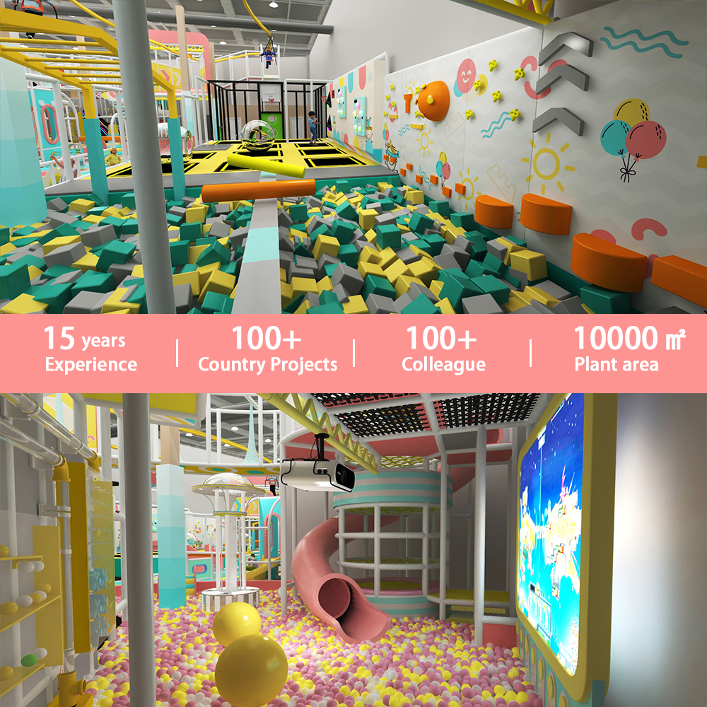 Pastel Candy-Colored Indoor Playground with Multi-Area Soft Play