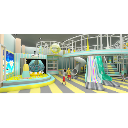Fresh Style Indoor Playground With Slides And Interactive Play Zones