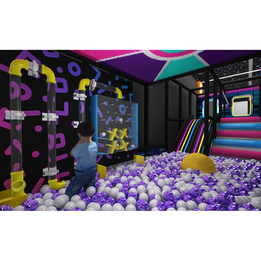 Neon Cyber Themed Indoor Playground | Multi-Level Soft Play