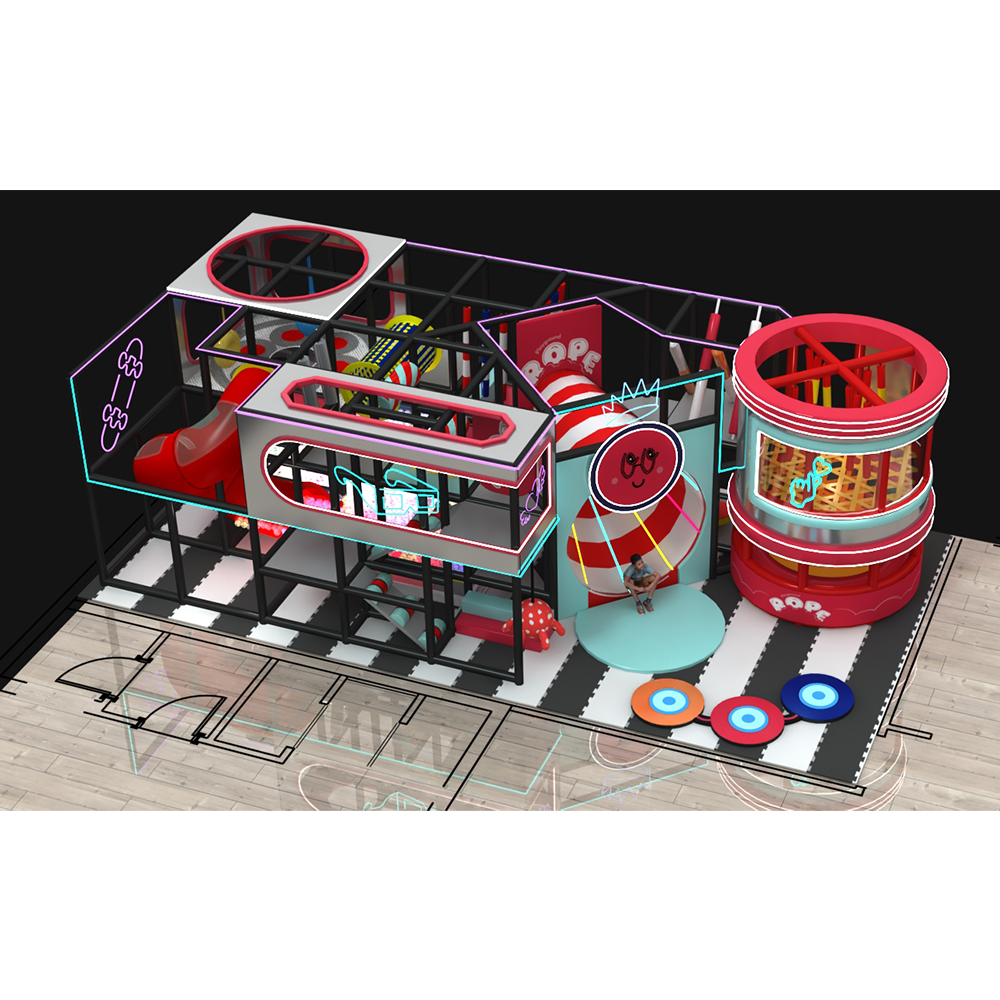 Dual-Color Neon Indoor Playground | Multi-Level Soft Play