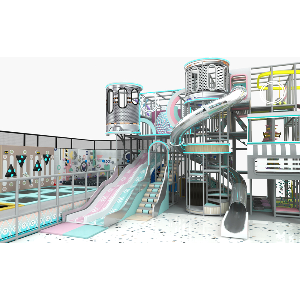 Multi-Level Indoor Playground | Pastel & Metallic Themed Kids Play