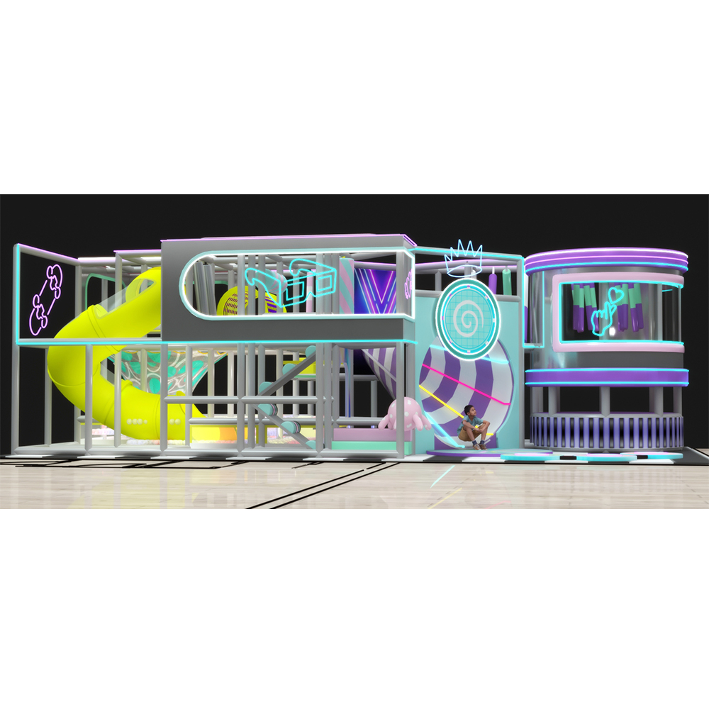 Dual-Color Neon Indoor Playground | Multi-Level Soft Play