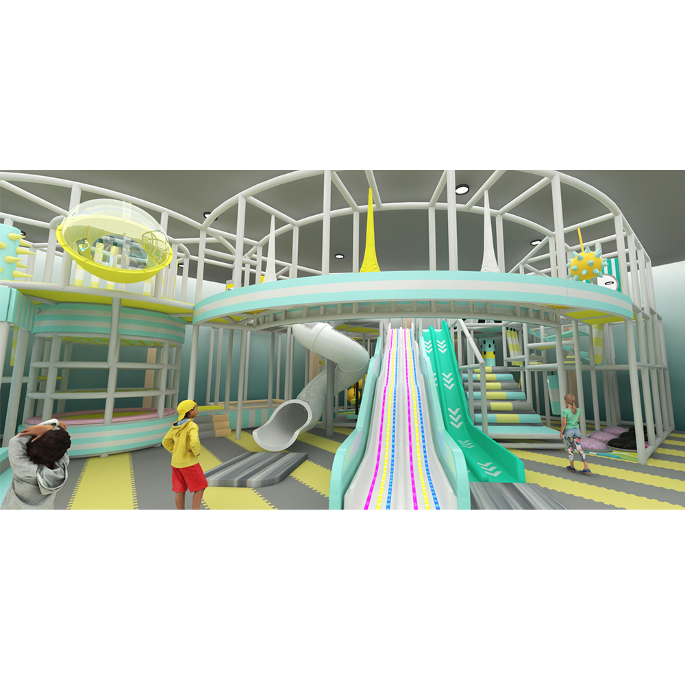 Fresh Style Indoor Playground With Slides And Interactive Play Zones