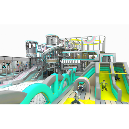 Multi-Level Indoor Playground | Pastel & Metallic Themed Kids Play