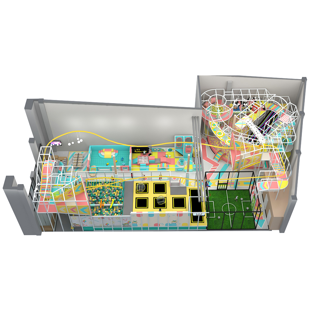 Pastel Candy-Colored Indoor Playground with Multi-Area Soft Play