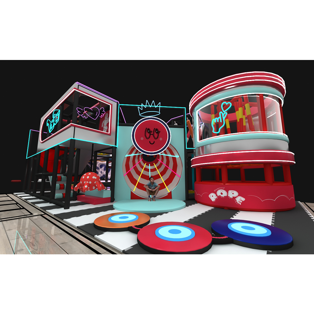 Dual-Color Neon Indoor Playground | Multi-Level Soft Play